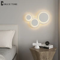 simple led wall lamp indoor sconce wall light for living room tv background wall bedroom bedside lamp home lighting lustre white