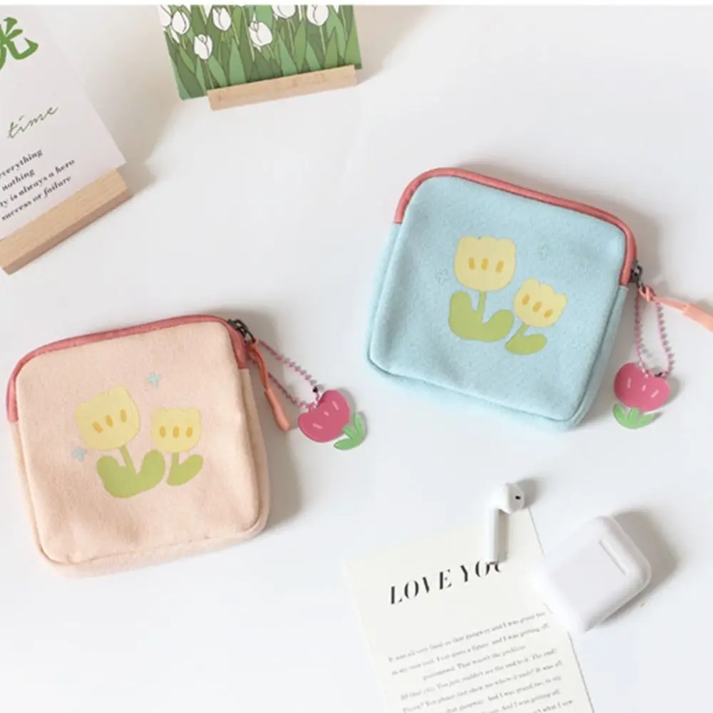 

Item Bag With Pendant Small Item Bag Coin Money Bags Lipstick Cosmetic Bag Tulip Coin Purse Women Change Storage Bag