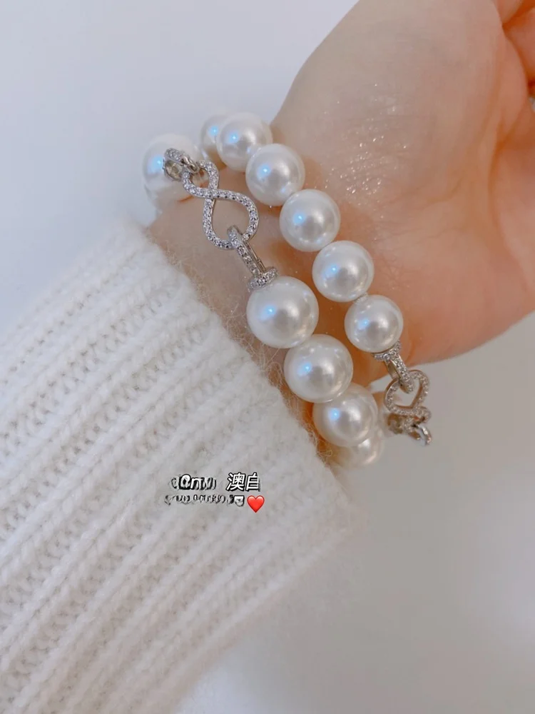 Осень и зима новый браслет из серебра 925 пробы с австралийским белым жемчугом