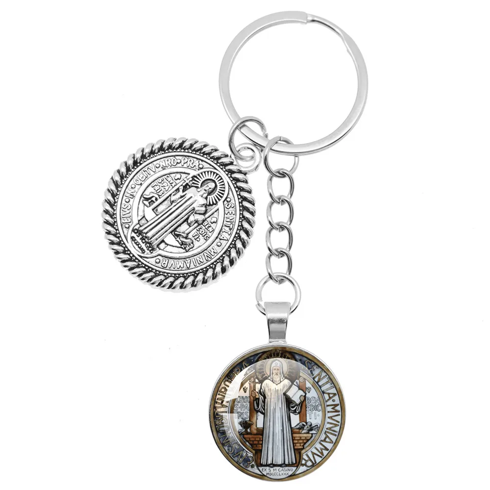 Цепочка с изображением Святого Бенедикта из сплава Я люблю Иисуса