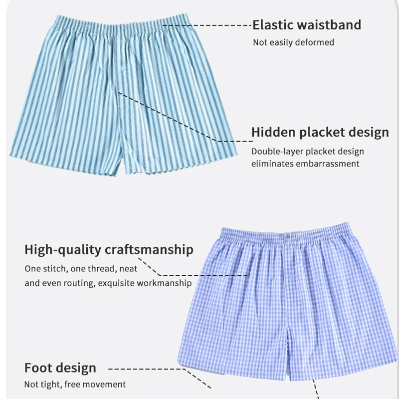 4pcs/Lot Men's Panties Male Underpants Man Elastic Shorts Cotton Boxers Underwear Homme Arrow Panties Comfortable Loose Pants