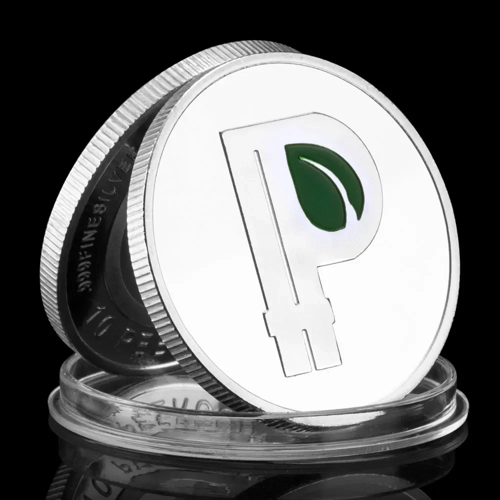 

Коллекционная монета Peercoin серебряного цвета
