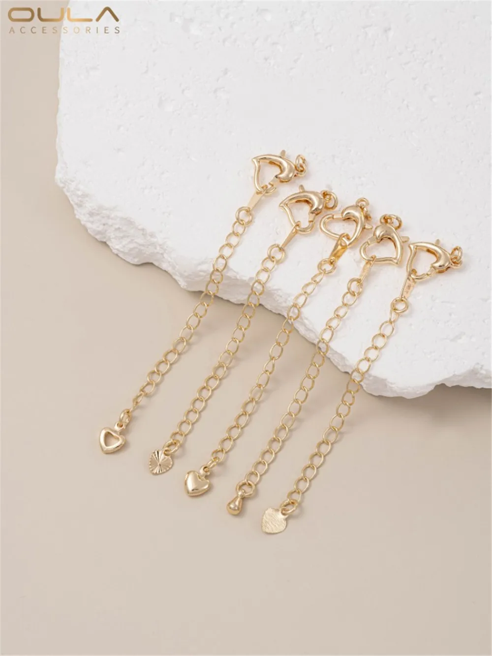 14-каратное золото в форме сердца удлинительная цепочка с пряжкой-лобстером