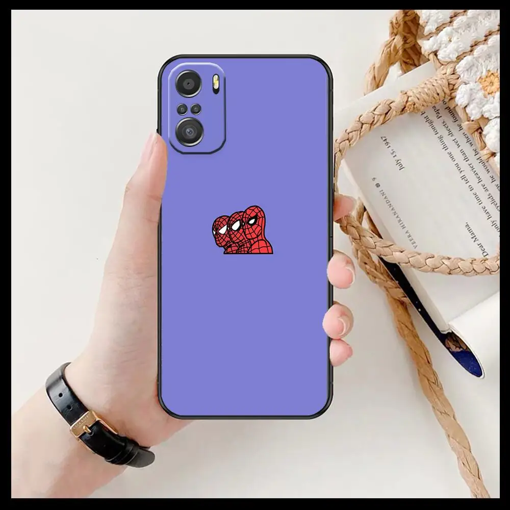 Фото Милый чехол для телефона с изображением Человека-паука Marvel для xiaomi redmi 11 Lite pro Ultra 10 9 8 MIX 4 FOLD 10T, Черный силиконовый чехол №4