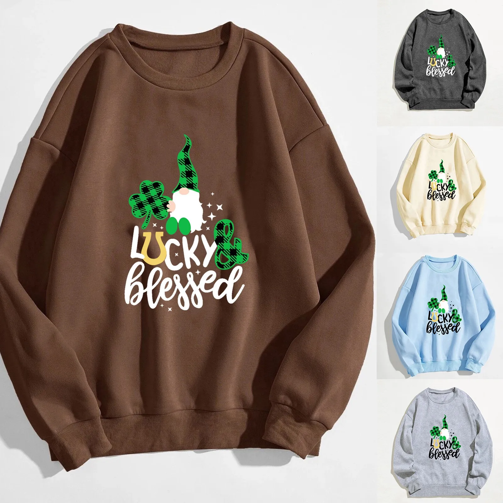 

Женский пуловер с длинным рукавом и круглым вырезом, с буквенным принтом