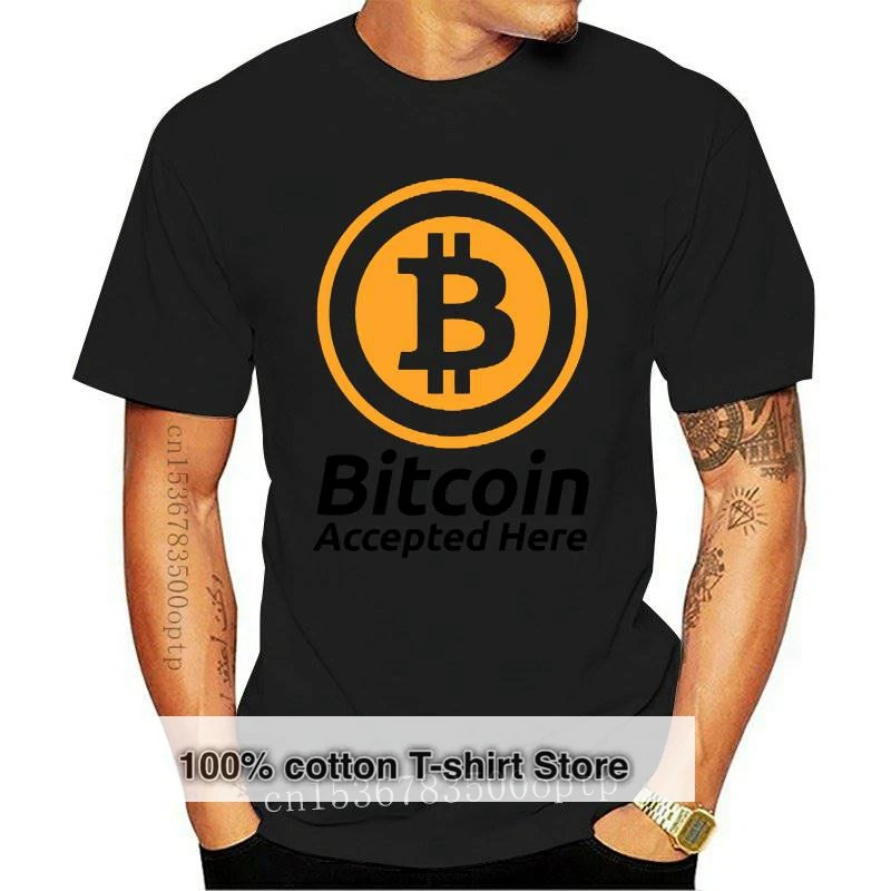 

New Bitcoin Accepted Here Crypto Currency T Shirt BTC Privacy Trading Lambo Moon sbz3378