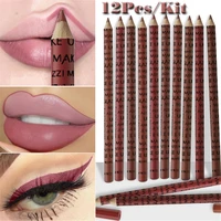 12pcset waterproof pencil lipstick cosmetic set pen matte lip liner long lasting makeup pens easy to wear non stick cup