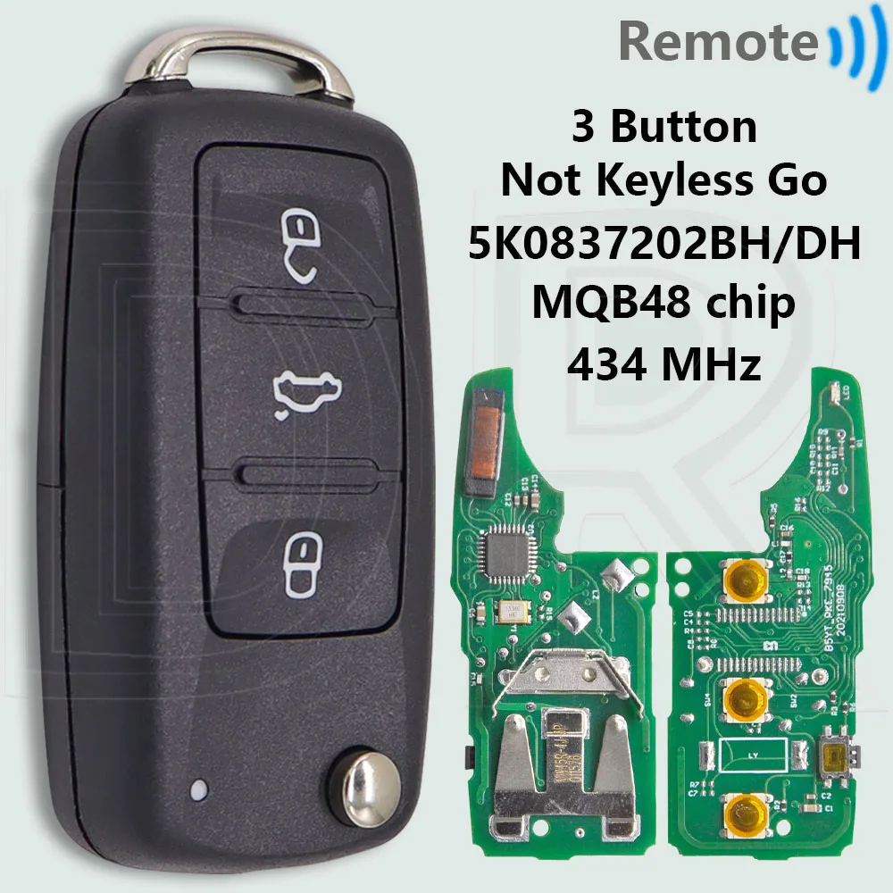 

DR 5K 0837202 BJ/BP/BH/DH/BN/BR MQB48 чип 315/434 МГц KYDZ PCB автомобильный дистанционный ключ для VW Volkswagen Passat Jetta Beetle Caddy Multivan