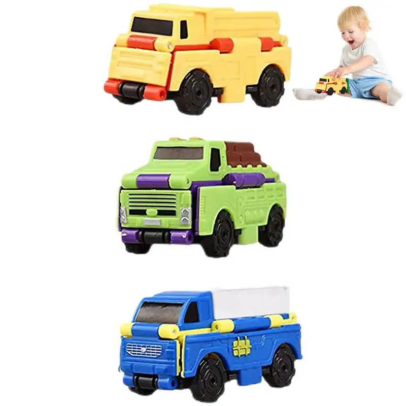 

Kids Reverse Car Set Creative Reverse Vehicle Toy Set Die Cast Convert Two Forms Shock Resistant No Batteries Needed