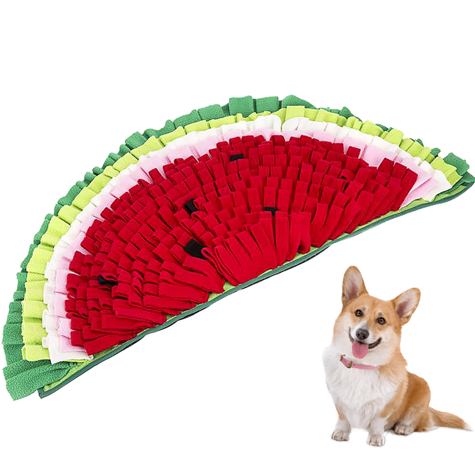 

Dog Snuffle Mat Pet Foraging Mat Interactive Dog Toys For Boredom Dog Brain Stimulating Toys Non-Slip Unique Watermelon Shape