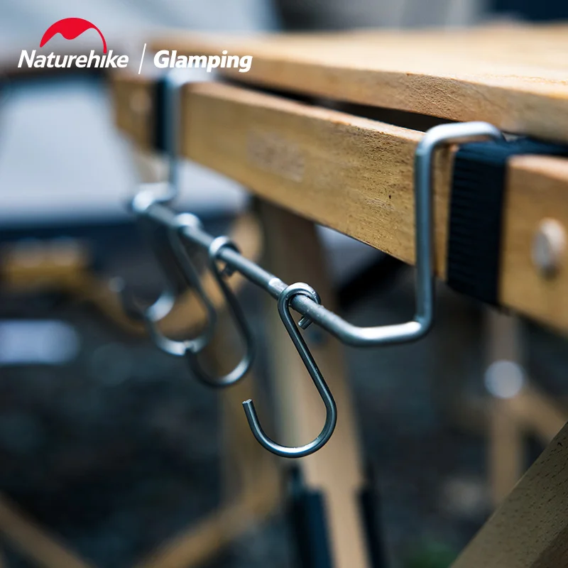 

Naturehike Stainless Steel Table Hanging Hook Outdoor Camping Ultralight Portable Detachable Hanging Rack Multitool With 4 Hooks