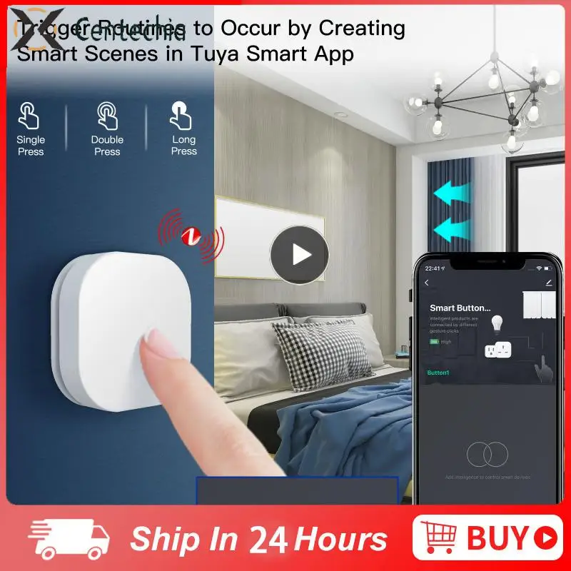 

2/3/5PCS Smart Button Switch Controller Battery Powered Smart Switch Waterproof Wireless Remote Long Press Dimming Switch