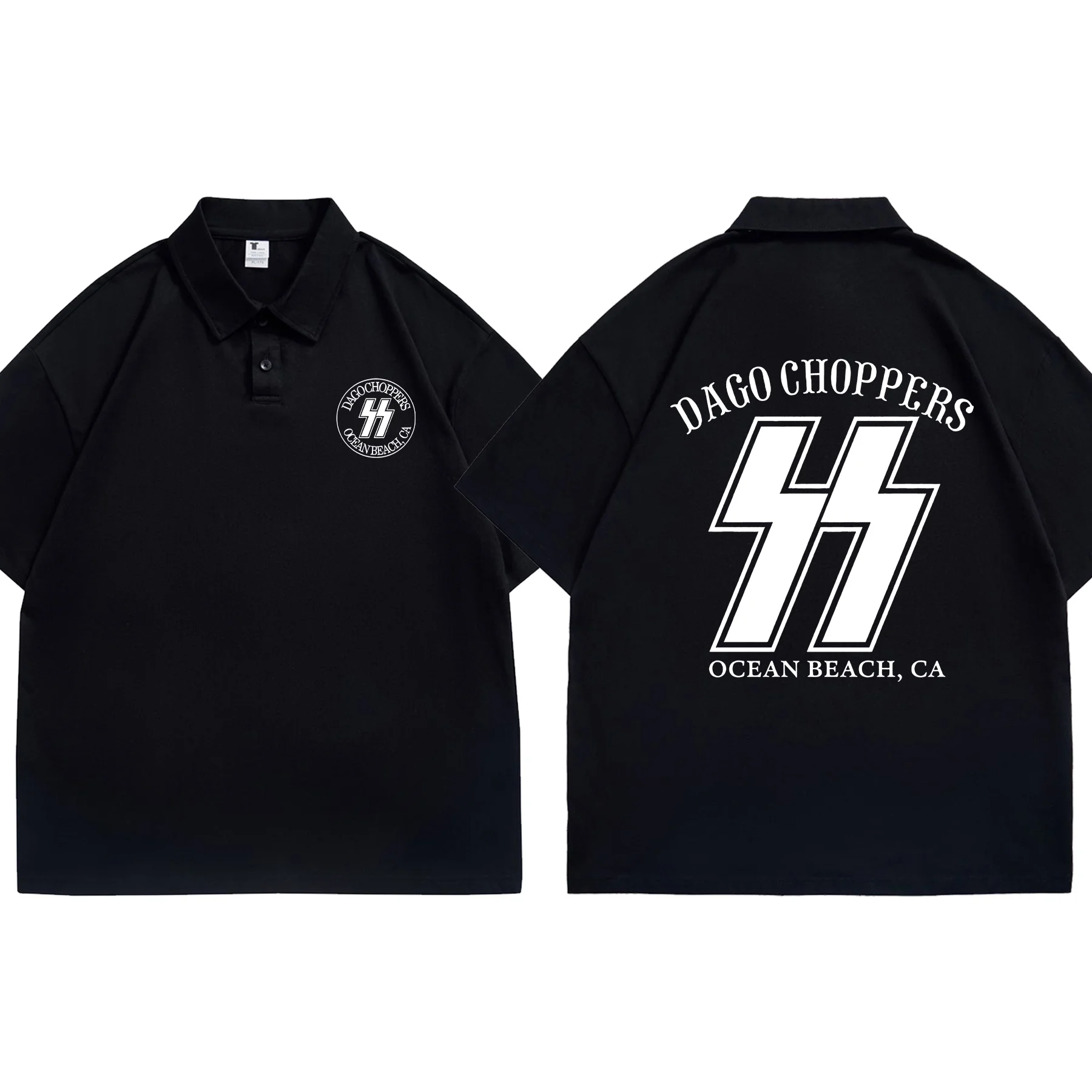 

Summer Causal Dago Choppers Hells Angels Biker Ocean Beach Ca Polo Shirt Custom Logo Printed Text Picture Brand Breathable Men