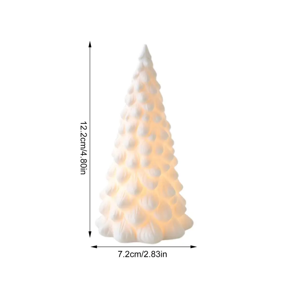 

Белые керамические рождественские елочки с подсветкой