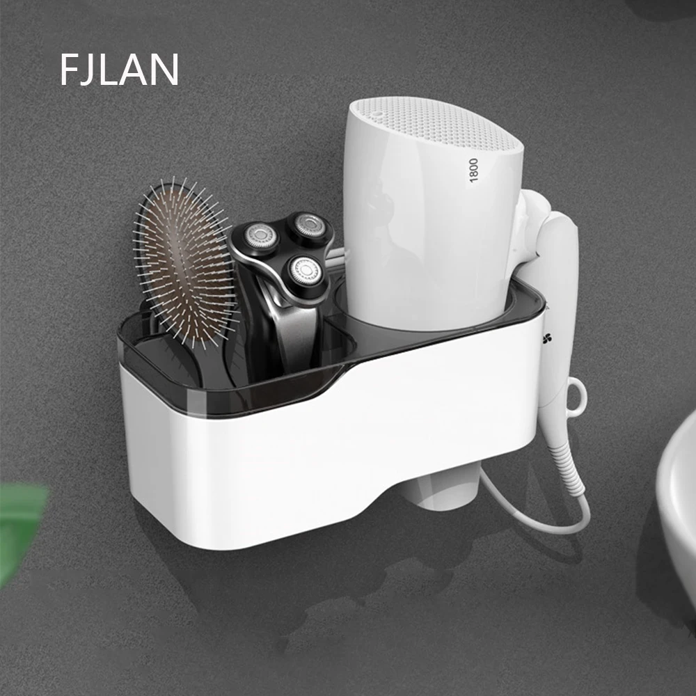 Купи Punch-free Hair Dryer Rack Wall Hanging Bathroom Toilet Hair Dryer Storage Rack Household Multifunctional Wall Shelf за 798 рублей в магазине AliExpress