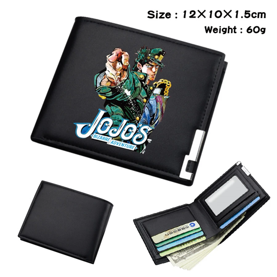 

Anime JoJo's Bizarre Adventure PU Wallet Student Coin Pocket Bifold Casual Leather Photo Card Holder Boys Girls Cartoon Purses