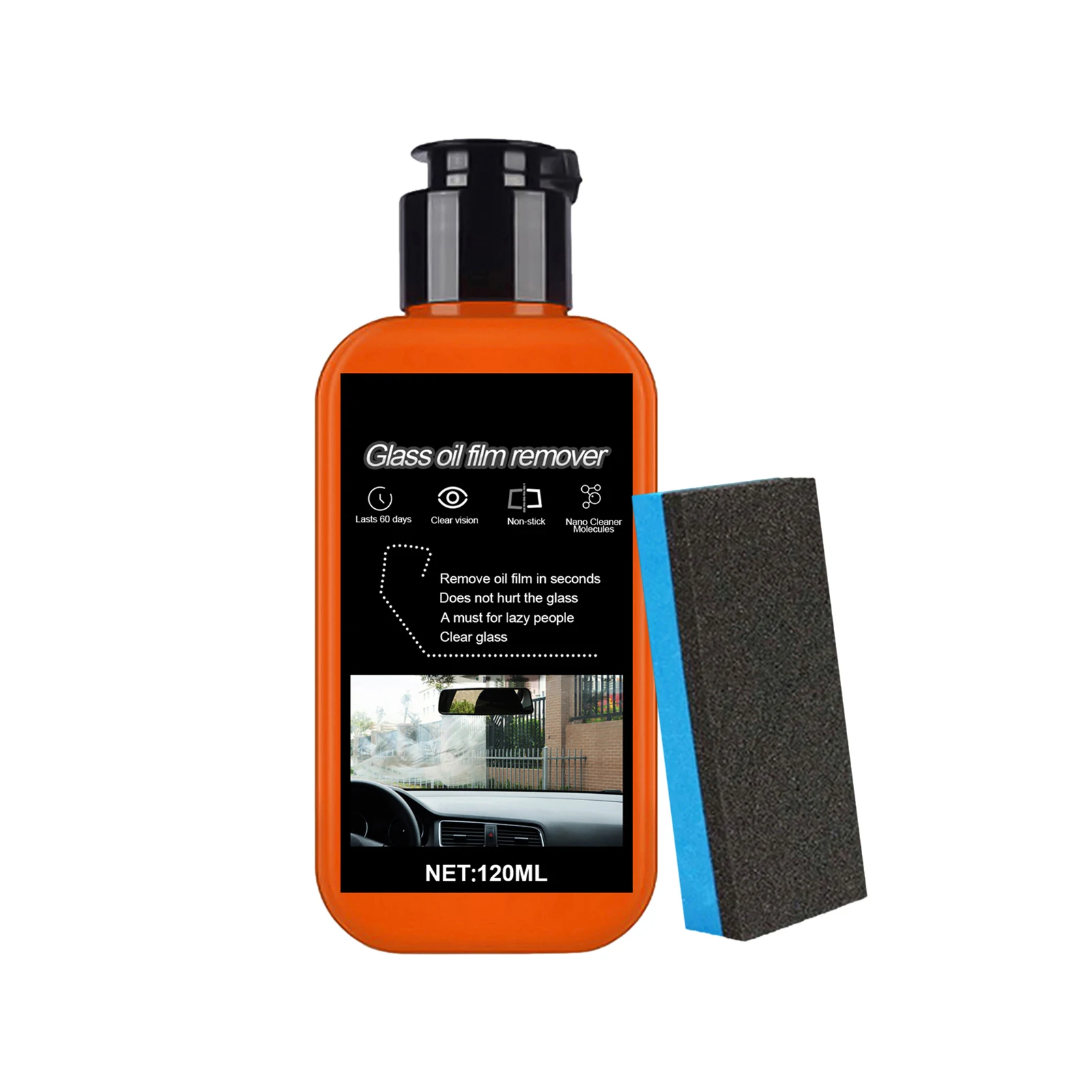 

120ml Car Glass Oil Film Remover Windshield Cleaning Agent Auto Car Glass Polish Paste For Bathroom Window Front Windshield