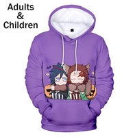 beautiful purple hooded 3d demon slayer kids hoodies men women sweatshirts kimetsu no yaiba pullovers anime boy girl hoodies top