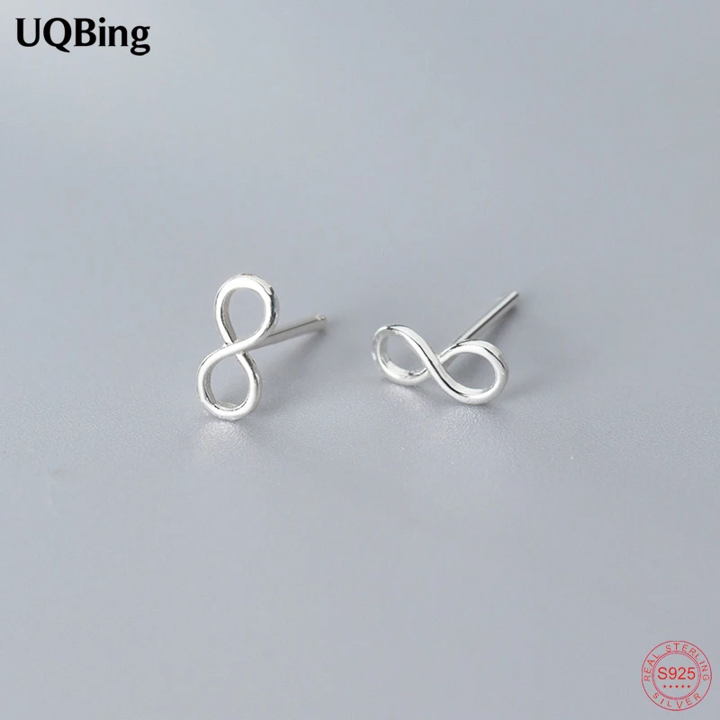 

Fresh Fashion 925 Sterling Silver Hollow Infinity Number 8 Stud Earrings For Student Girls Gifts