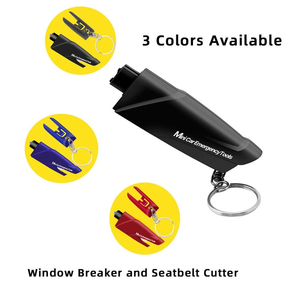 3 IN 1 Window Breaker Seat Belt Cutter and Glass Breaker Emergency Car Escape Tool Keychain Self Rescue Tool Gifts