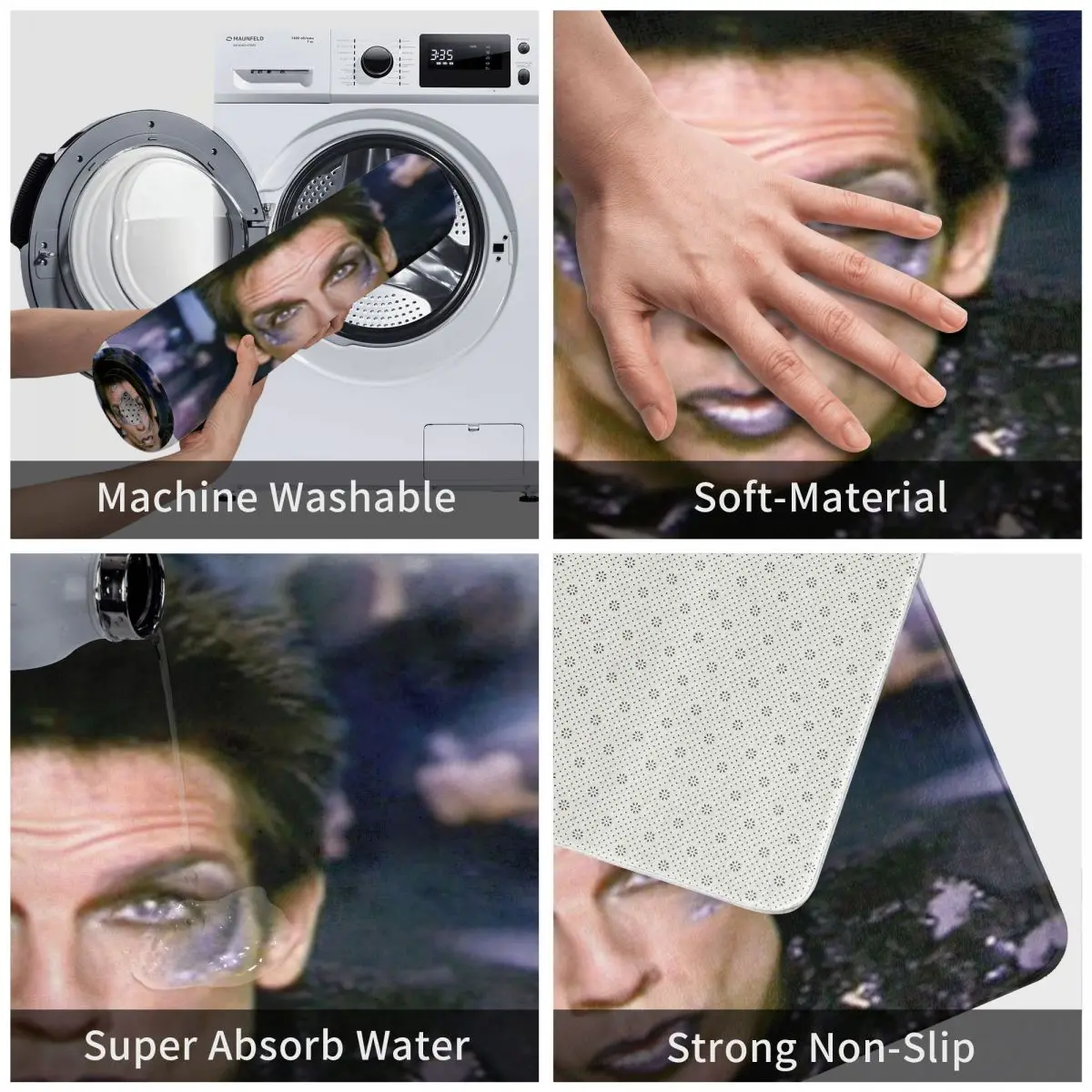 Zoolander синий стальной мем коврики для ванной