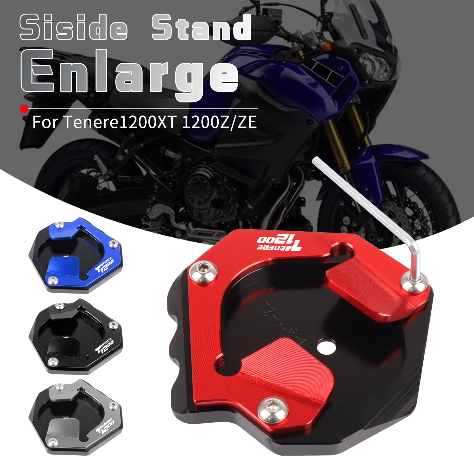 Для мотоцикла Yamaha XT 1200 Z Super Tenere 1200 XT1200Z XT1200ZE CNC Kickstand Side Stand Enlarge Extension Plate Pad