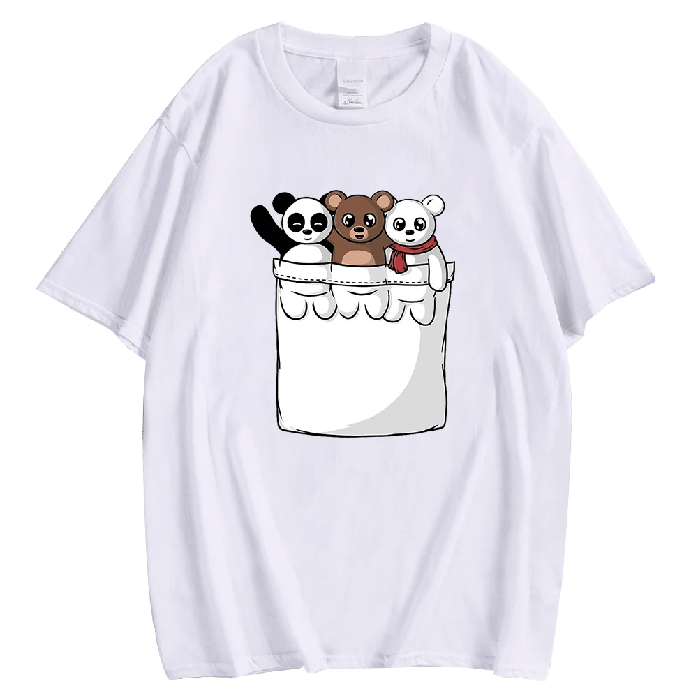 

CLOOCL 100% Cotton Tshirts Fashion Brand Cute Animals Pocket Chest Printed Graphic Tees Harajuku Woman Tshirts Dropshipping