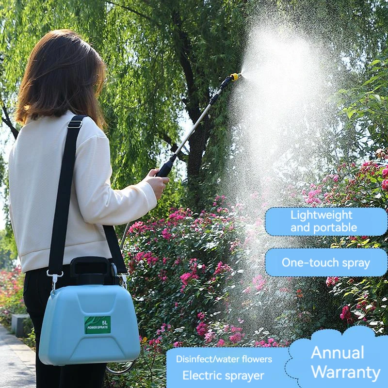 Electric Spray Portable 5L Automatic Atomized Garden irrigation Sprinkler USB Charging High-pressure Watering Disinfection Spray