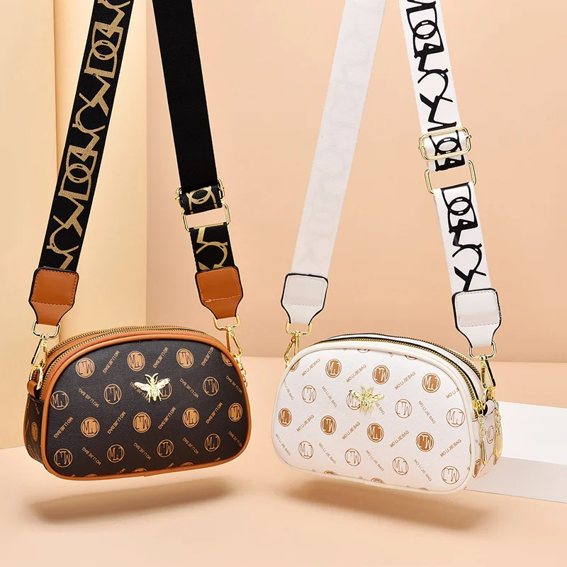 

Women's Outdoor Leisure Crossbody Small Square Bag Fashion Trend Shoulder Bag Double Zipper Luxury Leather Ladies Handbag