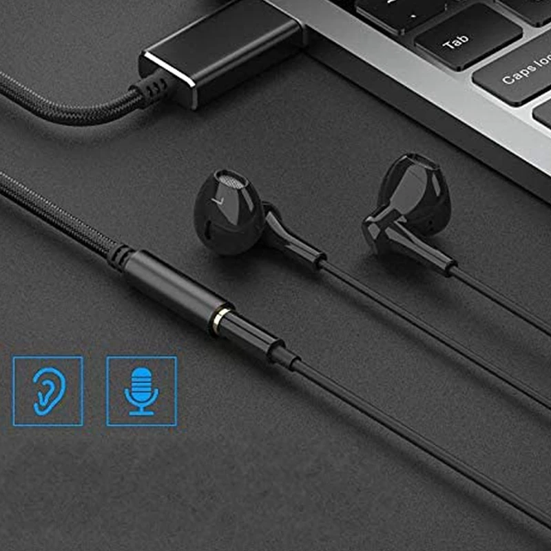 5X USB-адаптер для наушников 3 5 мм внешняя стереозвуковая карта ПК ноутбука PS4 (0 6