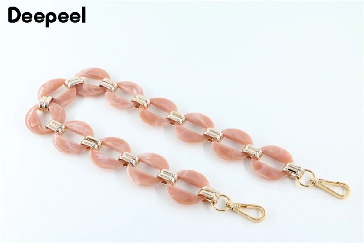 1Pc Deepeel 60cm Fashion Acrylic Alloy Handmade Chain Bag Strap Resin Plastic Handbag Detachable Replacement Straps Accessories
