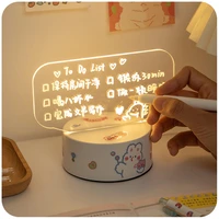 usb acrylic message board with pen rewritable night lights handwriting daily moment memo notepad bedroom desktop ornaments gift