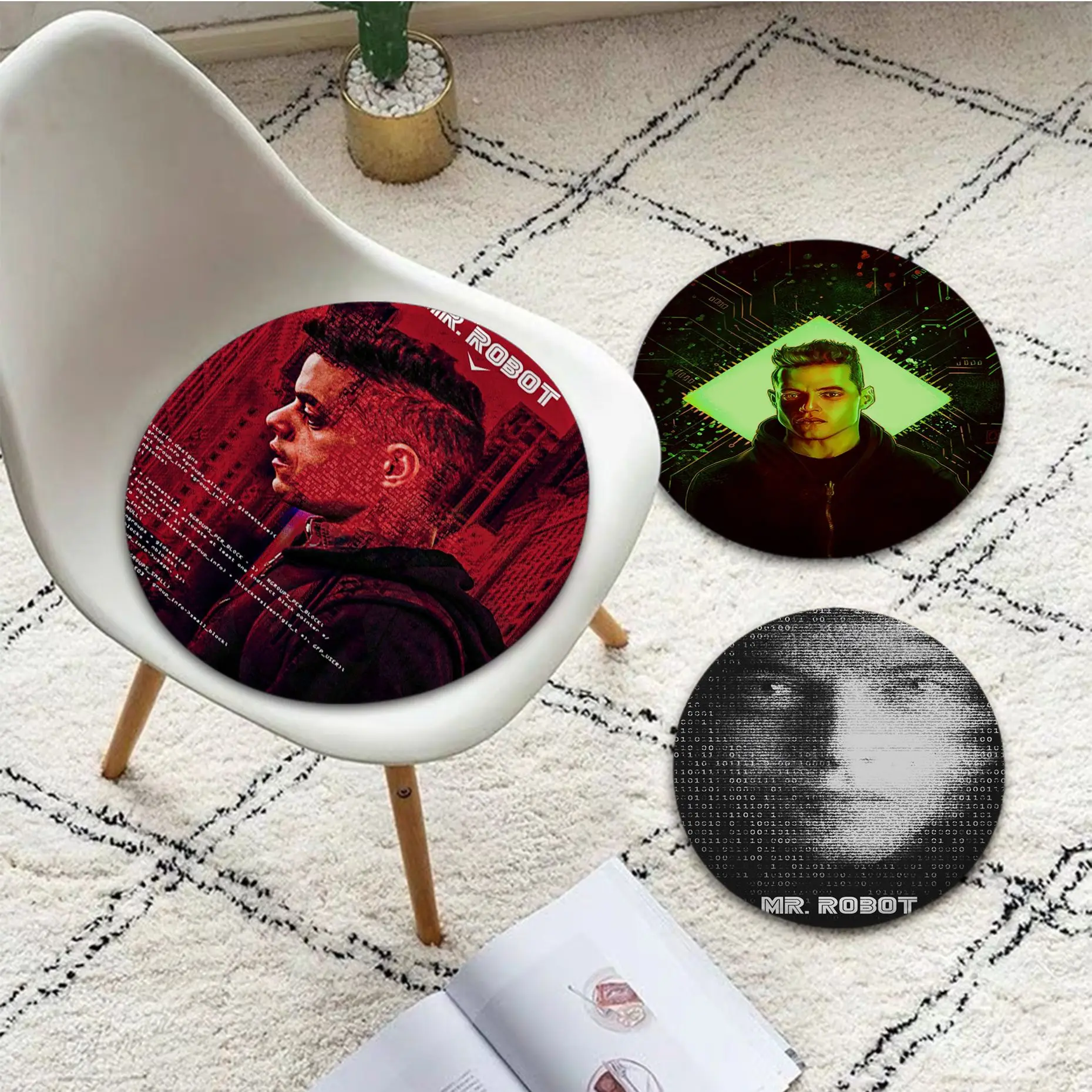 

Mr Robot Nordic Printing Plush Cushion Home Back Cushion Soft Comfortable 50x50cm Cushions Home Decor