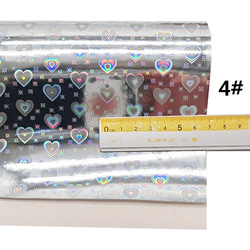 Набор из серебристой искусственной кожи с изображением рыбьей чешуи сердца и