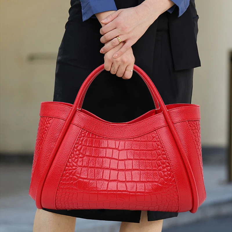 Большие женские сумки из натуральной кожи женская сумка-тоут с крокодиловым