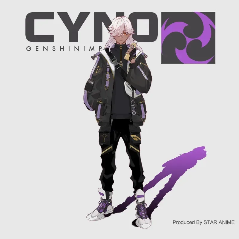 Фото 2026 Аниме Genshin Impact CYNO Косплей: Крутая толстовка-куртка в стиле Харадзюку, повседневная, весенне-осенняя, унисекс, свободная куртка JH # 2 №4