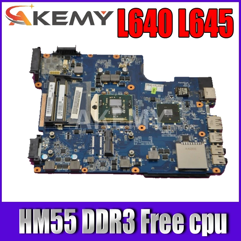 

Akemy Laptop Motherboard For Toshiba Satellite L640 L645 MAIN BOARD A000073700 DA0TE2MB6G0 HM55 DDR3 Free cpu