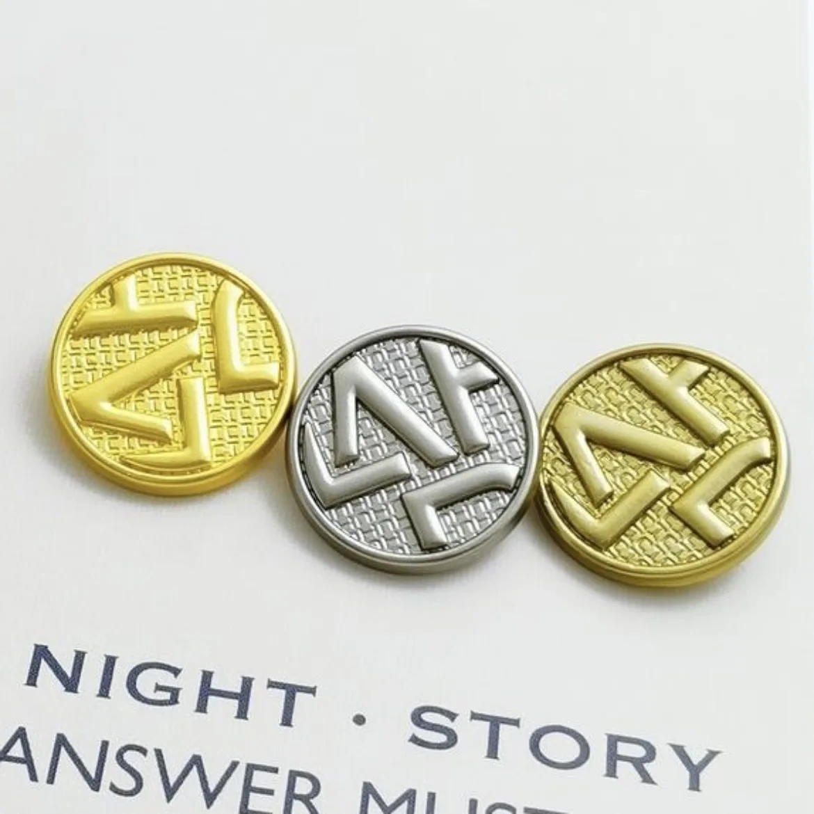 English Letter Round Gold Metal Button For Clothing Men and Women Coats Shirts Hand Sewing Alphabet Buttons 10PCS/Lot