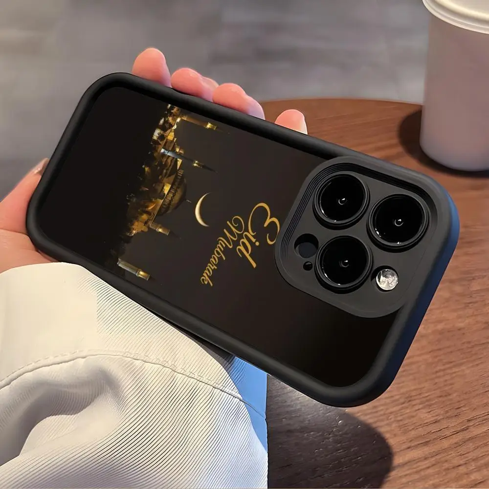 Чехол для телефона «Ид Мубарак» для iPhone 17, 16, 15, 14, 13, 12, 11 Air Pro Max Plus, черный, мягкий, из ТПУ, противоударный (art.: 3920db7c5c576) - 3920db7c5c576