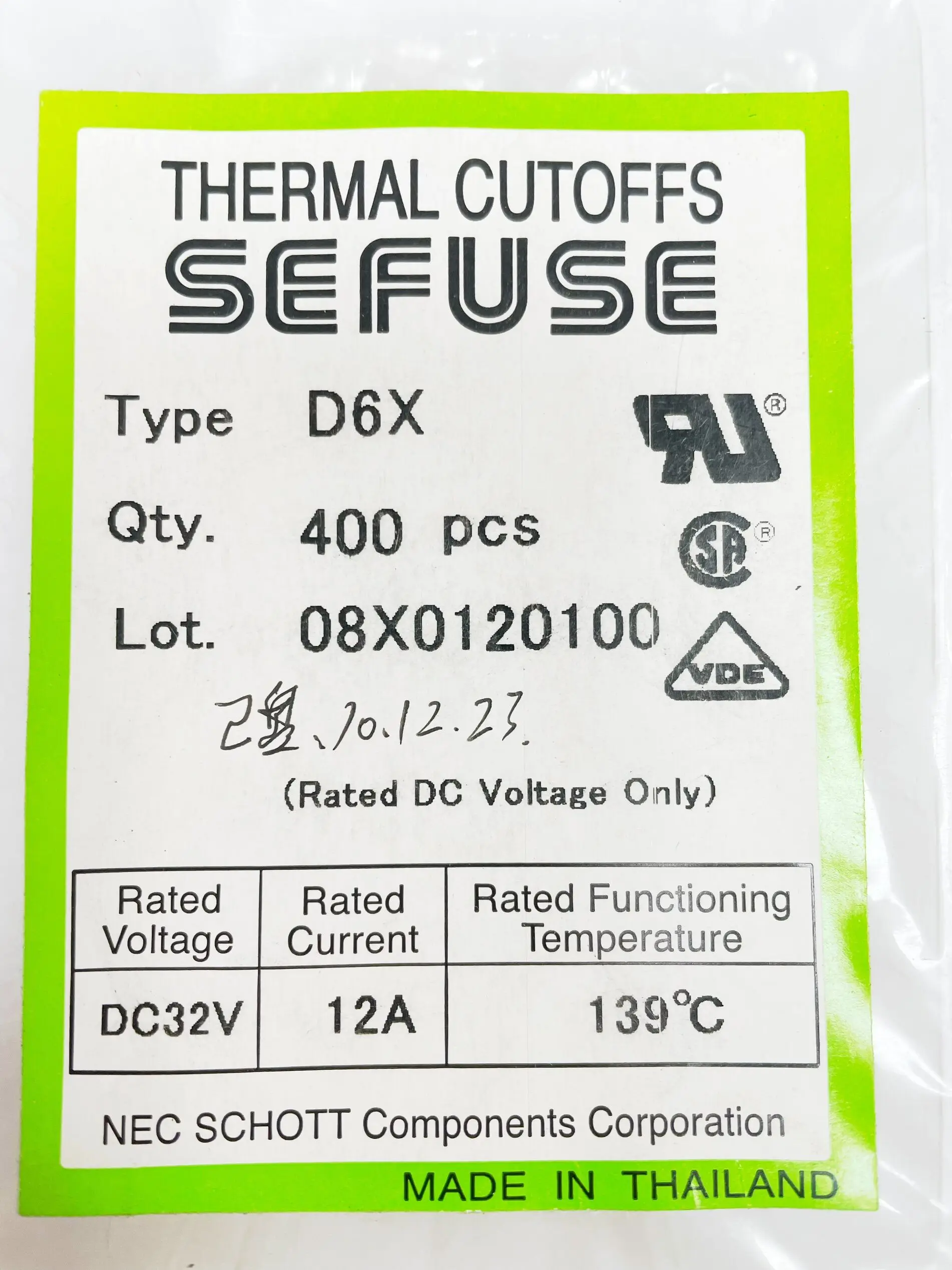 20 шт./партия литиевые аккумуляторные предохранители