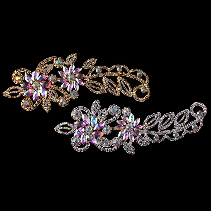 

AB Серебряный цветок, фотоэлемент для свадебных платьев, Пришивание «сделай сам», ремесла 21,6*8,5 см