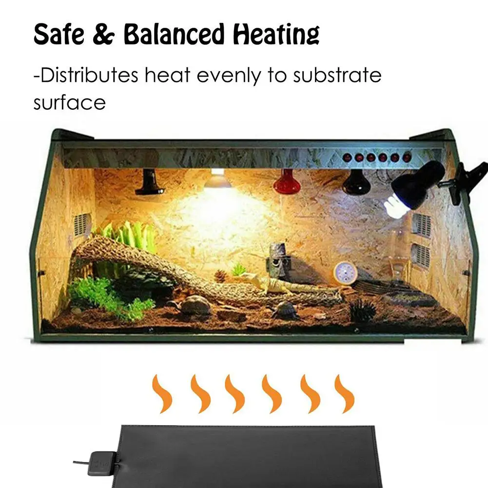 

Reptile Heat Mat Under Tank Warmer Climbing Pet Heater Controller Adjustable Mats Intelligent Black Heat Warming Temperatur D8Z3