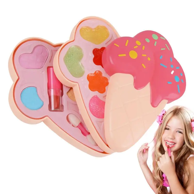 

Kids Real Makeup Kit Kids Makeup Playset For Girl Lipstick Toy For Role Play Makeup Cute Cosmetic Set For Girl Gift Toys Toddler