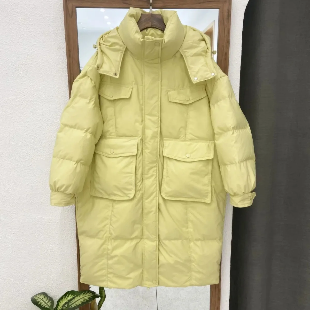 Women 2023 New Winter Korean Style Hooded Warm White Duck Down Coats Fashion Female Casual Long Sleeve Jackets Outerwear C71