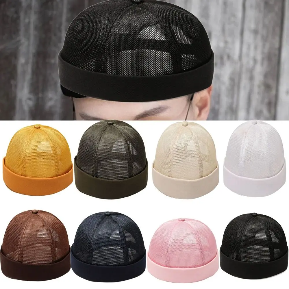 

Breathable Women Men Bonnet Casual Men Women Cap Fashion Hip-hop Hat Melon Skin Hat Brimless Hats Mesh Hat