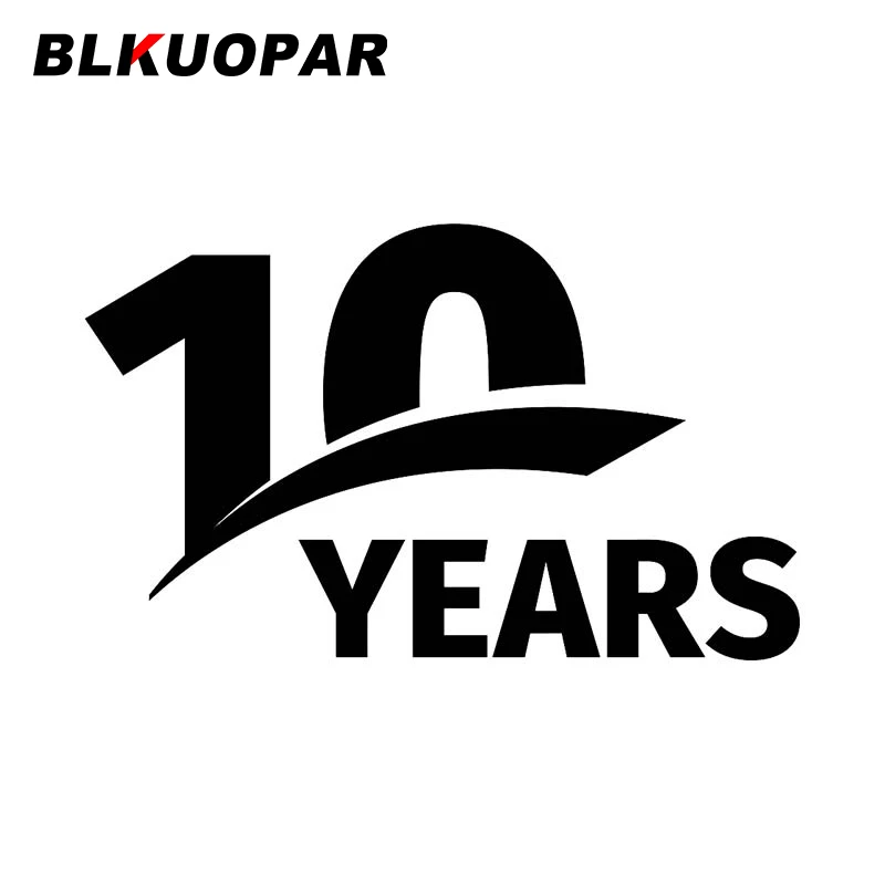 

BLKUOPAR 10th Anniversary Logo Car Sticker Funny Waterproof Personality Decal Creative Original Bumper Laptop Decor Car Good
