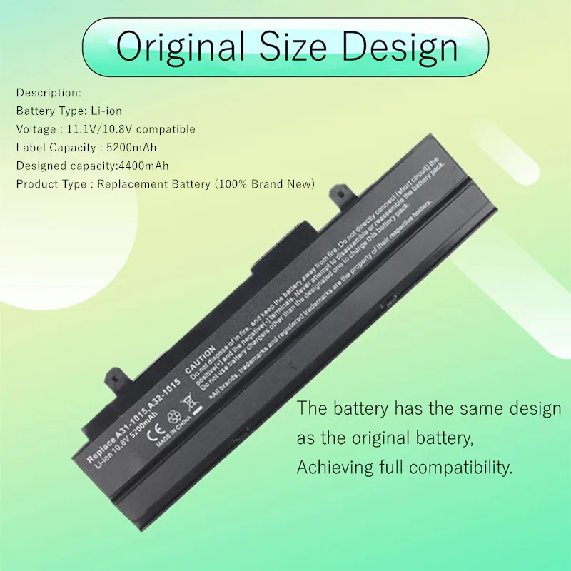 Аккумулятор для ноутбука ASUS Eee PC 1215P 1011 1215 1215T 1015 1016 1015P 1215N 1015B 1015PW 1015PE 1016P A32-1015 A31-1015