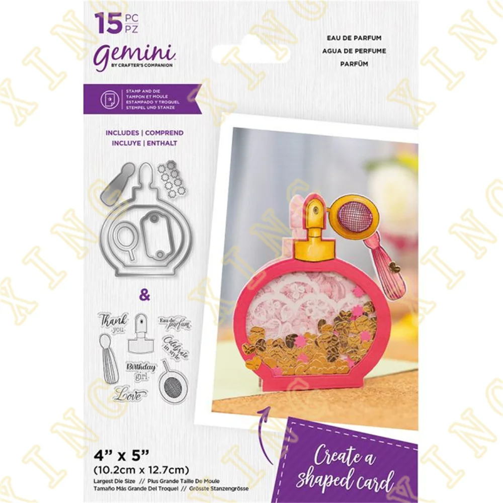 

Eau De Parfum New Metal Cutting Dies Stamps Scrapbook Diary Secoration Embossing Stencil Template Diy Greeting Card Handmade