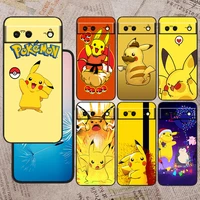 hot the pokemon pikachu for google pixel 6 pro 6a 5a 5 4 4a xl 5g black phone case shockproof shell soft fundas coque capa