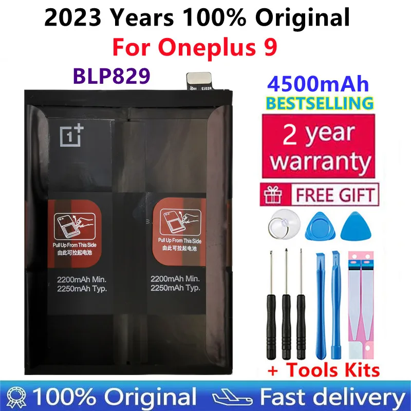 

100% Original New High Quality BLP829 Capacity 4500mAh Phone Replacement Battery For OnePlus 9 One Plus 9 Batteries Bateria Tool